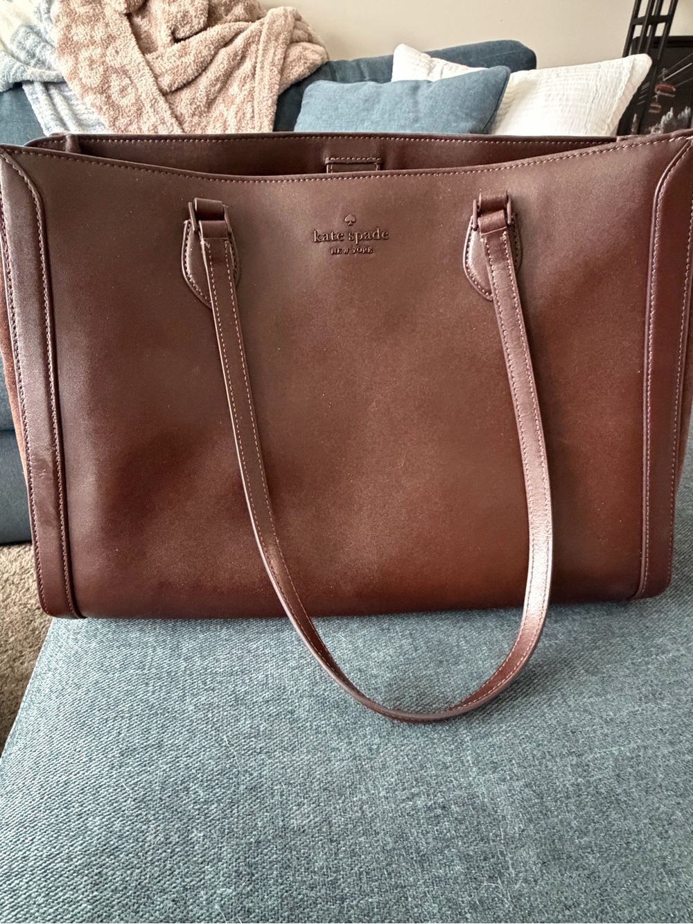 NWOt Kate Spade Large Madison Laptop Tote in Dark Brown - Picture 2 of 7